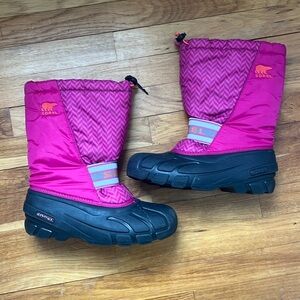 SOREL  Pink and Black Winter Snow Boots - Size 6
